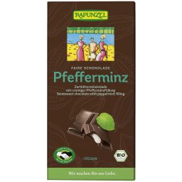 Ciocolata neagra cu crema de menta bio 100g