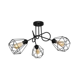Lustră aplicată KARO 3xE27/15W/230V neagră