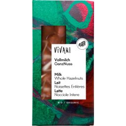 Ciocolata cu lapte integral si alune intregi bio 100g