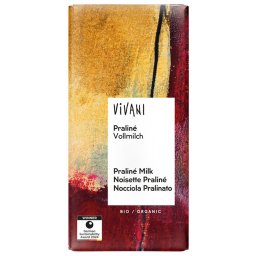 Ciocolata cu praline si lapte integral bio 100g