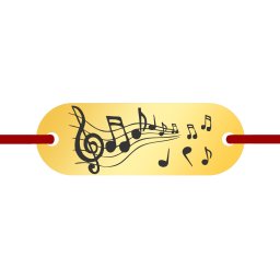 Martisor Bratara Inox Placuta Aurie Muzica