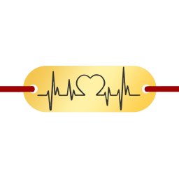 Martisor Bratara Inox Placuta Aurie Ritm Cardiac