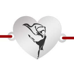 Martisor Bratara Inox Inima Argintie Balerina Voal