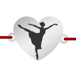 Martisor Bratara Inox Inima Argintie Balerina Gratioasa