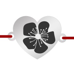 Martisor Bratara Inox Inima Argintie Floare de Cires