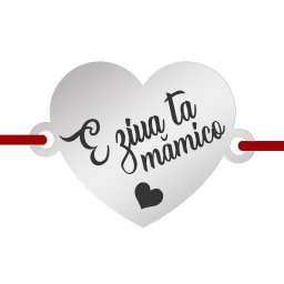Martisor Bratara Inox Inima Argintie E Ziua Ta Mamico