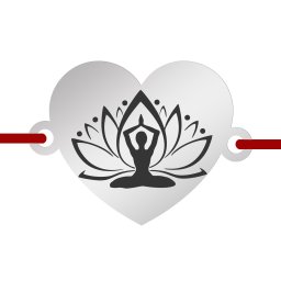 Martisor Bratara Inox Inima Argintie Yoga Lotus