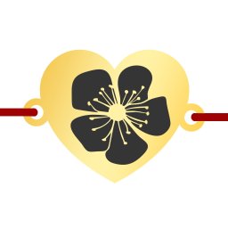 Martisor Bratara Inox Inima Aurie Floare de Cires