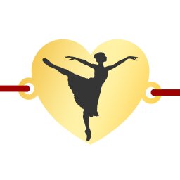 Martisor Bratara Inox Inima Aurie Balerina Gratioasa