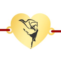 Martisor Bratara Inox Inima Aurie Balerina Voal