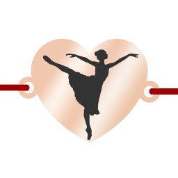 Martisor Bratara Inox Inima Rose Gold Balerina Gratioasa