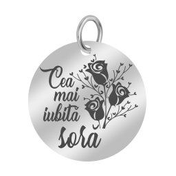 Martisor Pandantiv Inox Banut Argintiu Iubita Sora