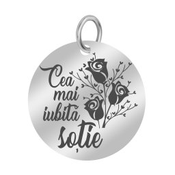 Martisor Pandantiv Inox Banut Argintiu Iubita Sotie
