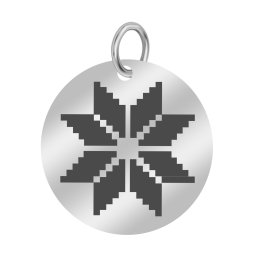 Martisor Pandantiv Inox Banut Argintiu Floare Motive Traditionale