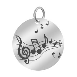 Martisor Pandantiv Inox Banut Argintiu Muzica