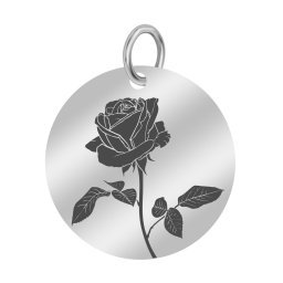 Martisor Pandantiv Inox Banut Argintiu Trandafir