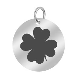 Martisor Pandantiv Inox Banut Argintiu Trifoi Norocos
