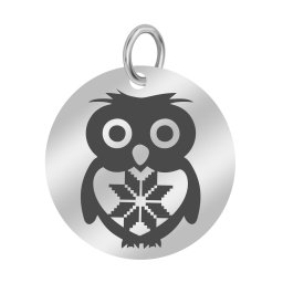 Martisor Pandantiv Inox Banut Argintiu Bufnita Motive Traditionale