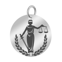 Martisor Pandantiv Inox Banut Argintiu Doamna Justitie