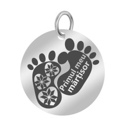 Martisor Pandantiv Inox Banut Argintiu Primul Martisor