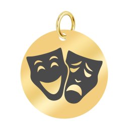 Martisor Pandantiv Inox Banut Auriu Masti Teatru