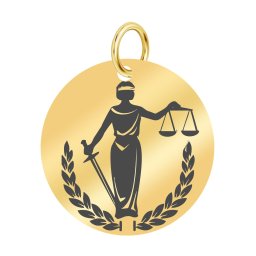 Martisor Pandantiv Inox Banut Auriu Doamna Justitie