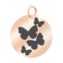 Martisor Pandantiv Inox Banut Rose Gold Fluturi