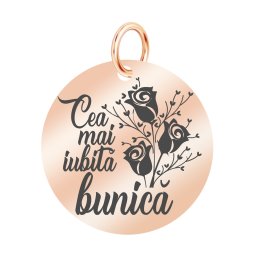 Martisor Pandantiv Inox Banut Rose Gold Iubita Bunica