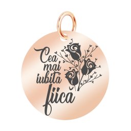 Martisor Pandantiv Inox Banut Rose Gold Iubita Fiica