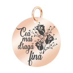Martisor Pandantiv Inox Banut Rose Gold Draga Fina