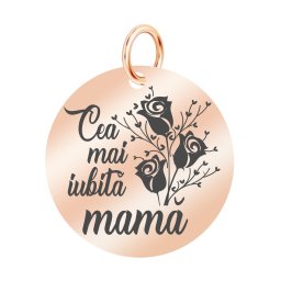 Martisor Pandantiv Inox Banut Rose Gold Iubita Mama