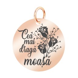 Martisor Pandantiv Inox Banut Rose Gold Draga Moasa