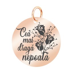 Martisor Pandantiv Inox Banut Rose Gold Draga Nepoata