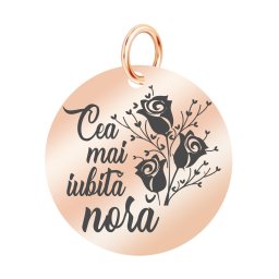 Martisor Pandantiv Inox Banut Rose Gold Iubita Nora