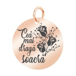 Martisor Pandantiv Inox Banut Rose Gold Draga Soacra