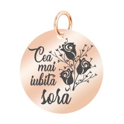 Martisor Pandantiv Inox Banut Rose Gold Iubita Sora