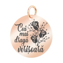 Martisor Pandantiv Inox Banut Rose Gold Draga Verisoara