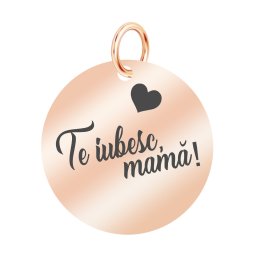 Martisor Pandantiv Inox Banut Rose Gold Te Iubesc Mama