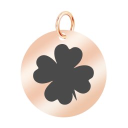 Martisor Pandantiv Inox Banut Rose Gold Trifoi Norocos