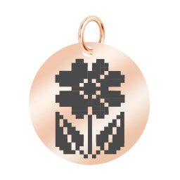 Martisor Pandantiv Inox Banut Rose Gold Floricica Motive Traditionale
