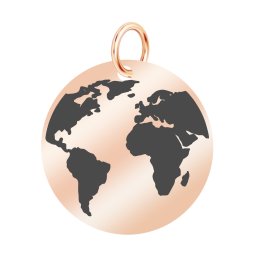 Martisor Pandantiv Inox Banut Rose Gold Globul Pamantesc