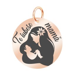 Martisor Pandantiv Inox Banut Rose Gold Te Iubesc Mama Motive