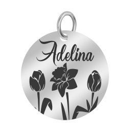 Martisor Pandantiv Inox Banut Argintiu Nume Adelina