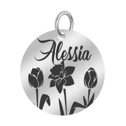 Martisor Pandantiv Inox Banut Argintiu Nume Alessia