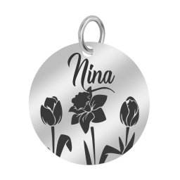 Martisor Pandantiv Inox Banut Argintiu Nume Nina