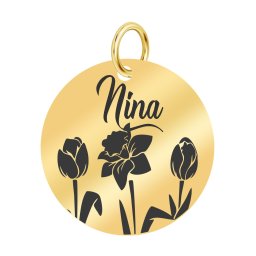 Martisor Pandantiv Inox Banut Auriu Nume Nina