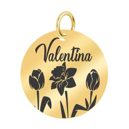 Martisor Pandantiv Inox Banut Auriu Nume Valentina