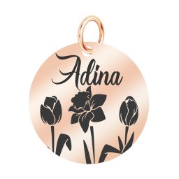 Martisor Pandantiv Inox Banut Rose Gold Nume Adina