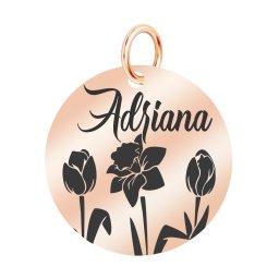 Martisor Pandantiv Inox Banut Rose Gold Nume Adriana