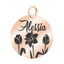 Martisor Pandantiv Inox Banut Rose Gold Nume Alessia
